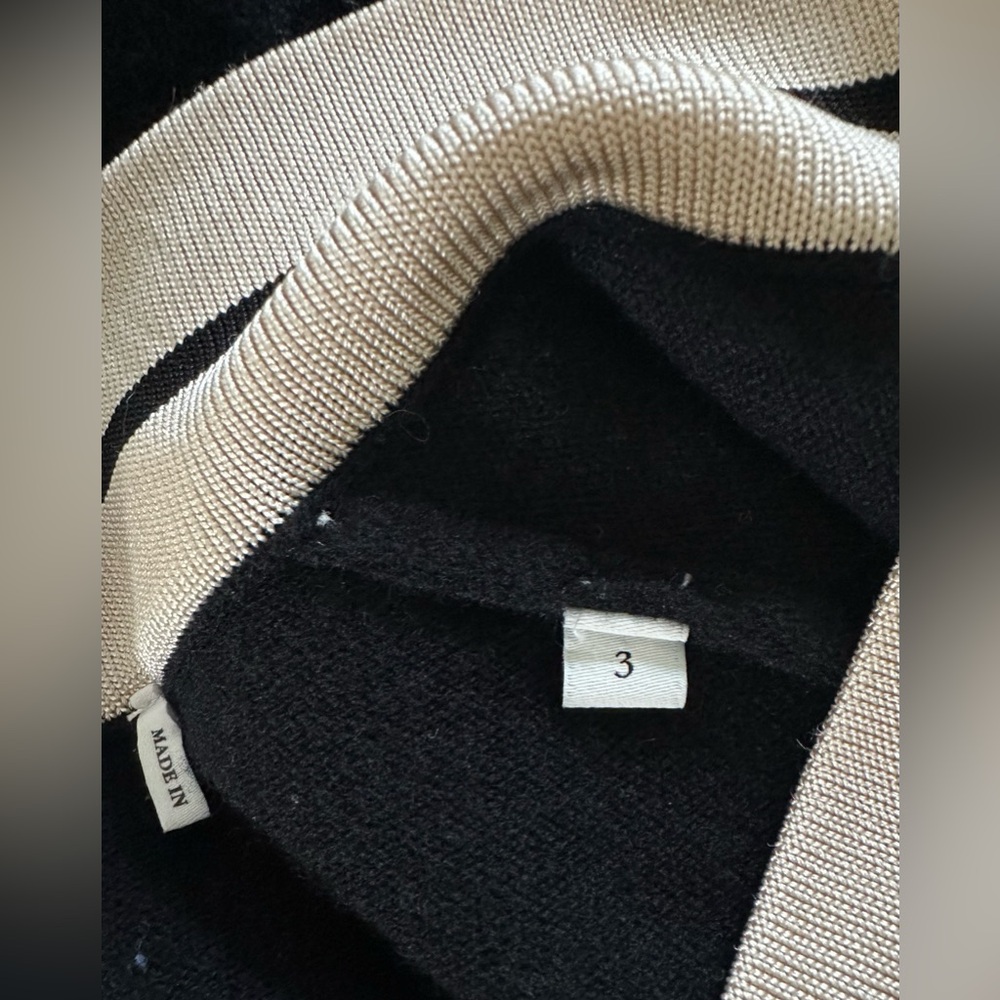 Sandro Colle Striped Neck Wool & Cashmere Sweater - Picture 8 of 12